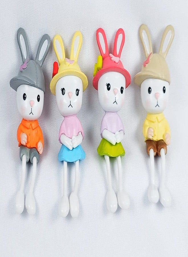 BHOOLU&GOOLU Cute Miniature Hanging Leg Rabbit Couples - 4 Pcs Set (Hight : 7 CM) - Image 1